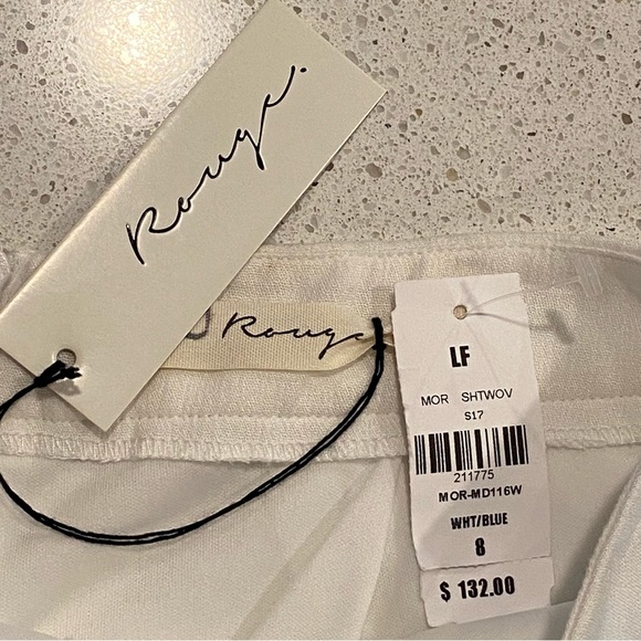 LF Rouge BrandShorts Size 8 White with blue embroidery NWT - Picture 2 of 8